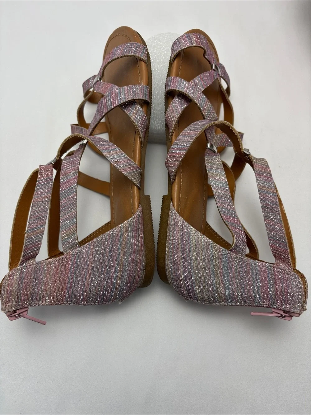 SO Girls 5 Pink/Purple/Blue Glitter‎ Strappy Gladiator Sandals #477